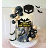 GallaRato Superhero Bat Birthday Cake Topper Happy Birthday Cake Decorations for Hero Themed birthday Party Supplies Bat Birthday Decor