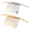 2 Pieces Metal Hair Side Combs Concavo-Convex Surface 10 Teeths Comb Metal Bridal Wedding Veil Hair Combs Headpiece Hair Clip Combs Hair Comb Pins for Girls and Women, Golden and Silver