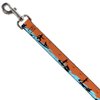 Dog Leash Sup Dog Neon Orange Blues Black 4 Feet Long 1.0 Inch Wide