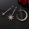 3 Sets/ 9pcs Stars and Moon Hair Clips Rhinestone Star Hair Pin Hair Barrettes