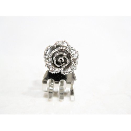 Generic Tiny mini silver metal silver flower hair claw clip