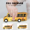 KIDAMI School Bus Toys Cars Set Die Cast Metal Toy Cars Double Decker City Bus Vehicles, Openable Doors, Pull Back Cars Play Toys for Birthday Gift Vehicle