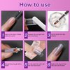 XIFEPFR Poly Gel Slip Solution Kit, 4oz Extension Gel Slip Solution Anti-stick Polygel Solution Liquid with 120pcs Dual Forms Nail Brush Clips Cup for Easy DIY Poly Gel Nail Art, Gifts for Women