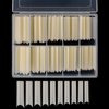 Square C Curve Extra Long Nail Tips, Half Cover Natural Acrylic Fake Nail Tips, False Nails with Case for Nail Salons and DIY Nail Art, 200PCS, 10 Sizes (Natural)