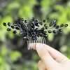 JONKY Crystal Wedding Hair Comb Black Rhinestone Hair Piece Bridal Headpieces Hair Accessories for Women