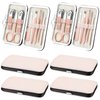 6 Set Fathers Day Gift Manicure Kit Nail Clipper Grooming Kit 8 in 1 Stainless Steel Manicure Pedicure Set Mens Nail Grooming Kit with Travel Case for Male Women Husband Parents(Rose Gold)