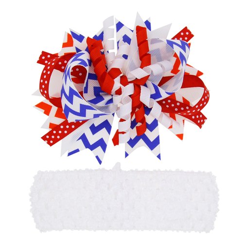 LDDCX 4th of July Hair Bow Clips headband,Patriotic Hair Clips Hair Bow hair accessory,American Star Hair Accessories for Independence Day Memorial Day Decorations.(FD9)(4th of July A)