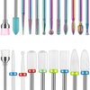 Depvko 21pcs Nail Drill Bits Sets, 3/32 Inch Diamond Cuticle Electric Nail File and Ceramic Acrylic Gel Nail Bit Kit, Acrylic Nail Art Tools, Carbide Remover Bits for Manicure Pedicure, Home Salon