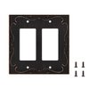 French Cabriole Decorative Wall Plate Switch Plate Outlet Cover (Double Decorator, Aged Bronze)