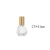 ConStore 10 PCS Mini Portable Polygonal Clear Glass Roller Bottle,8ml/0.27oz DIY Travel Essential Oil Roll On Bottle with Stainless Steel Ball Gold Cap