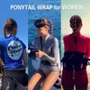 3 Packs 16" Black Elastic Spiral Hair Ties For Women, Ponytail Holders Hair Tie for Thin Fine Hair Braided Hair Ties for Wind Water Sport Hair Hands for Women's Hair Ponytail Wrap Hair Tie