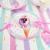 WERNNSAI Ice Cream Party Table Cover - 54” X 108” Disposable Rectangular Plastic Tablecloth Ice Cream and Popsicle Themed Party Supplies for Kids Girls Birthday Baby Shower Wedding Party Decorations