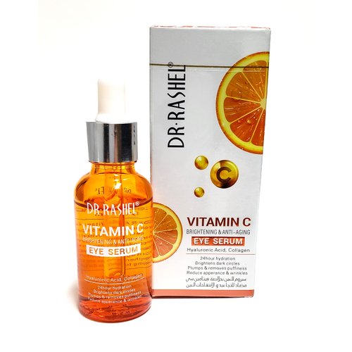 Dr Rashel Vitamin C Eye Anti - Aging Serum Essence | Hyaluronic Acid and Collagen, Reduce Wrinkles, Remove Dark circles & Puffiness, Size (1.01 oz)