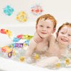 Bosizhang Bath Toys for Toddlers（37PCS） Duck Water Slide Toy Track with 3 Rotating Suction Cups Toys,Bathtub Toy for Toddlers 4-8 Years,Toddler Baby Bath Toys, DIY Set Shower Toys Gift for Children