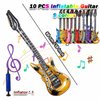 smilixin 11 Pack Inflatable Guitar,Blow Up Guitar,Inflatable Rock Star Toy Set,80s Party Decorations Inflatable Party Props, 10 Inflatable Guitars and 1 Inflator