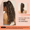 SEIKEA 18" Highlight Ponytail Extension, PT002 Tia Claw Long Multi Layered Fluffy Thick Wavy Jaw Clip in Fake Pony Tails Fake Hair Soft Natural Hairpiece Chocolate Brown Caramel Blonde Highlights
