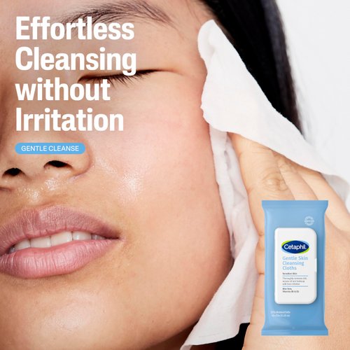 Cetaphil Holiday Gift Skin Care Set, Gentle Skin Cleansing Cloth Face Wipes 25 Count, Daily Facial Cleanser 8oz, Moisturizing Face & Body Lotion 8oz, Suitable for Sensitive Skin