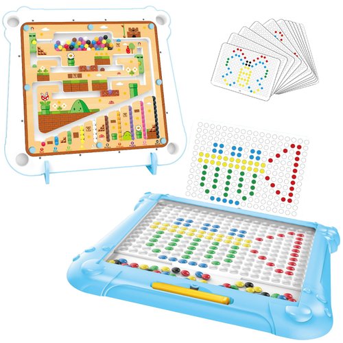 ARIHEL Magnetic Color and Number Maze, Magnetic Drawing Board, 2 in 1 Montessori Learning Toys for Toddlers 3 4 5 Years, Preschool Educational Toys for Toddlers Boys Girls, Road Trip Travel Toys