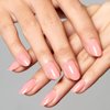 GLAMERMAID Nude Pink Press on Nails Short Oval, Pink Peach Blossom Medium False Nails with Adhesive Tabs, Pure Glossy Gel Oval Glue on Nails for Women, Reusable Acrylic Round Stick on Fake Nails Set