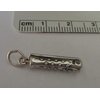 New Sterling Silver 3D 21x5mm Hair Perm Rod Roller Hairdresser Charm CII2868SEE