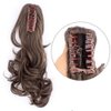 DIGUAN 13 Inches Ombre Claw Clip In Wavy Loose curly Synthetic Wrap Around Ponytail Extensions Short Pony Tail Clip In Extensions for Women Girl 4oz/115g (Copper Brown)