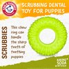 Arm & Hammer for Pets Scrubbies Puppy Chew Ring Dental Toy Infused with Baking Soda - Durable Teething Toy with Treat Dispensing Feature - Interactive Dental Chew Toy for Puppies