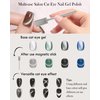 Diamond Silver Cat Eye Gel Nail Polish with Magnetic Stick,9D Holographic Galaxy Glitter Aurora Cateye Gel Nail Polish,Crystal Shiny Nails Glue Gel Polish Kit,Soak Off UV LED for Salon DIY Nail Art-01