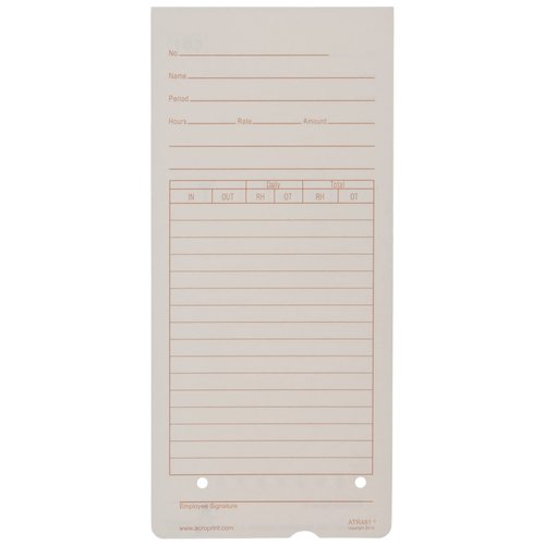 Acroprint 09-9115-000 Time Cards for ATR480 Time Clock, 50 Count(Pack of 1)