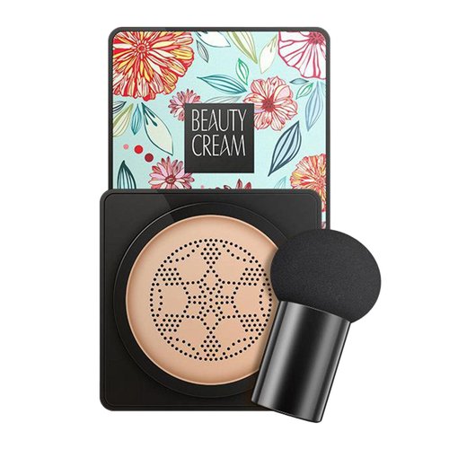 Lovelycat Mushroom Head Air Cushion BB Cream Even Skin Tone Makeup Base PrimerConcealer Lasting Nude Makeup Moisturizing Brightening Pigment CC Liquid Foundation (A-natural)