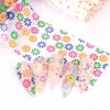 SILPECWEE 10 Rolls Flower Nail Foil Daisy Nail Transfer Foil Holographic Nail Art Foil Iridescent Foil for Nails Fingernail Stickers Nails for Women Manicure Design 3D Nail Art Decoration