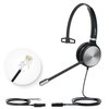 Yealink Phone Headsets for Office Phones YHS36 QD to RJ9 Wired Headset Compatible with Poly Snom Grandstream Phones Desk Landline VoIP Headset with Microphone -Mono/124g/2.1m Cable