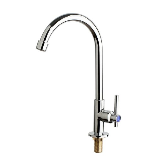 HM HomeMieco Stainless Steel Kitchen Faucet Single Cold Water Faucet,Chrome 360° Swivel Single Hole Tap for Bathroom,Outdoor Garden and Bar