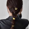 Aswewamt 3 Pcs Gold French Hair Clips, 1Inch Metal High Ponytail Hair Buckles Decorative Barrettes Strong Hold Hair Clips Accessories for Women