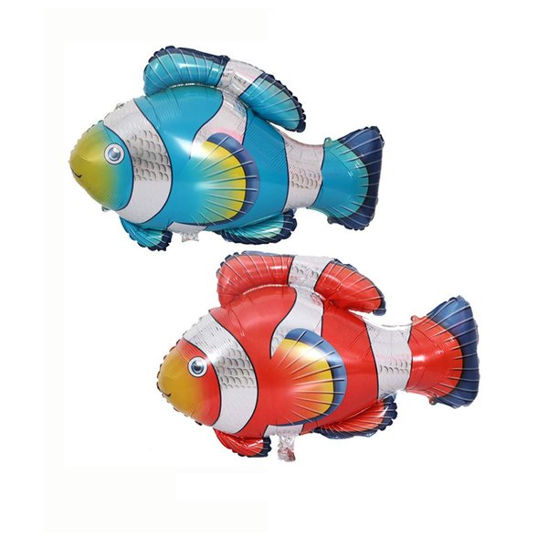 Morndew 2 PCS Summer Time Style Tropical Fish Foil Balloons for Beach Summer Tropical Themed Party Birthday Party Baby Shower Wedding Party Decorations