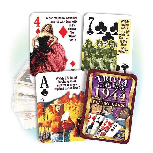 Flickback Media 1944 Trivia Playing Cards 80th Birthday Gift