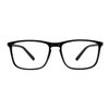 OCCI CHIARI Reading Glasses Men's Rectangle Reader Durable Spring Hinge (Bright Black, 1.00)