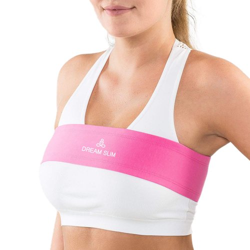 DREAM SLIM No-Bounce High-Impact Breast Support Band Extra Sports Bras for Women Adjustable Straps (Pink Medium)