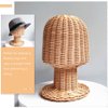Hat Display Stand Rattan Mannequin Stand Display Showcase Hat Cap Hair Wig Stand Holder Handmade Wicker Exhibition Salon Barber Shop Beautician Hairdresser Hair Stylist Demo