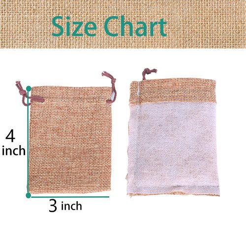 LYSXP 50PCS Burlap Bags with Drawstring，4x6 inch Drawstring Gift Bag Jewelry Pouches for Wedding Party Favors, DIY Craft, Christmas,Presents (Coffee, 4x6Inch)