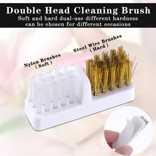 Andibro 2 In 1 Nail Drill Bits Holder,30 Holes Dustproof Nail Bits Organizer Nail Drill Bits Cleaning Brush Case Dustproof Nail Art Drill Bits Stand Display Storage Box Cleaner Manicure Tool (Black)