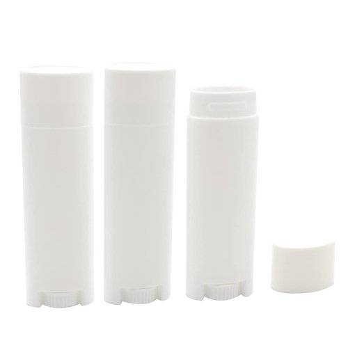 Ewanda store 5ml Oval Lip Balm Tubes,100PCS Plastic White Empty Oval Oval Deodorant Containers Lip Gloss Container Holder With Caps