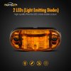 Partsam 4 Pcs 2.5inch Oval Amber Lens 2 Diode LED Trailer Truck Clearance Side Marker Light
