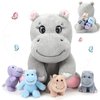 HyDren 5 Pieces Hippo Plush Toys Set Mom Hippo Stuffed Animals with 4 Small Hippo Plushies in Her Tummy Soft Cute Birthday Gifts Operation Christmas Bulk Items for Boys Girls Hippo Lovers