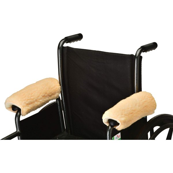 Nova Sheepskin Fleece Armrest Covers for Wheelchairs, Transport Chairs & Arm Chairs, Universal Fit, Washable, One Pair