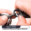 MECHCOS Metal Keychain Car Fob Key Chain Holder Clip with Detachable Valet Key Ring & Anti-lost D-ring for Men and Women - Gunmetal