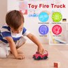 Aigitoy Toddler Car Toys for 1-3 Year Old, BPA Free, Phthalates Free, PVC, Fire Engine Truck, Easter Christmas Birthday Gifts for 2 3 4 Year Boy Girl, Dishwasher Safe, Recycled Plastic,Red