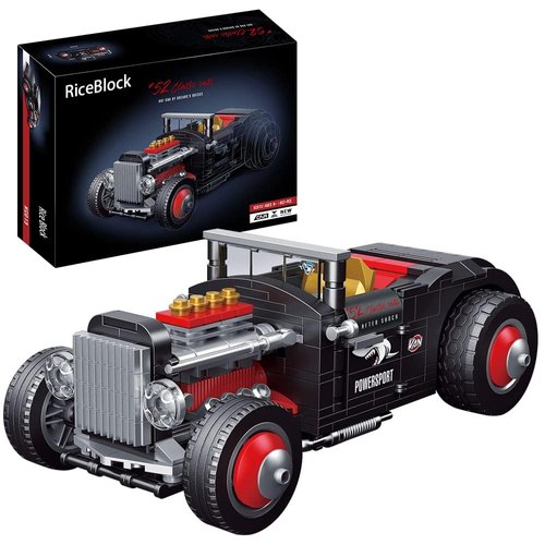 RiceBlock Champion Car Building Toys Gifts for Kids Boys Aged 7-14, Retro Car Building Blocks Sets, 452 Pieces DIY Building Kit Compatible with Lego Sets