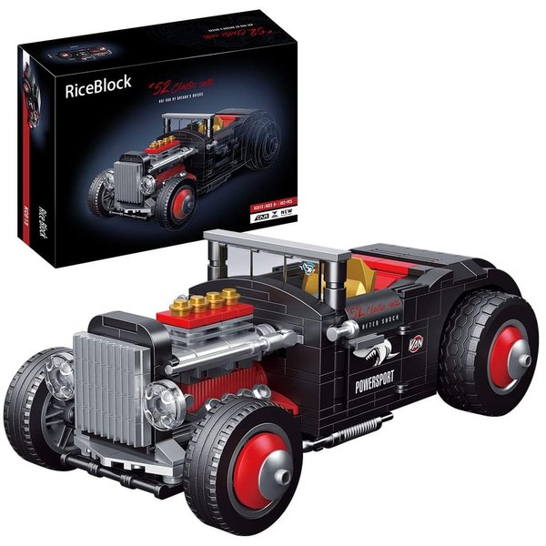 RiceBlock Champion Car Building Toys Gifts for Kids Boys Aged 7-14, Retro Car Building Blocks Sets, 452 Pieces DIY Building Kit Compatible with Lego Sets