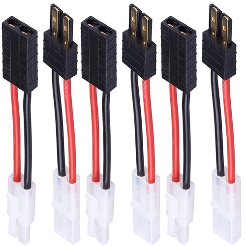 YLP 3 Pairs Compatible with TRX to Tamiya Male Female Connector Adapter Cable 14awg 5cm 1.96in for NiCd NiMH Dynamite(Pack of 3)