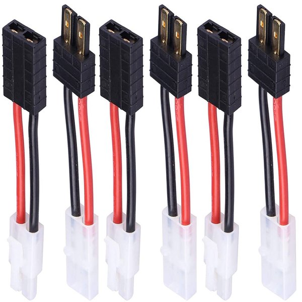 YLP 3 Pairs Compatible with TRX to Tamiya Male Female Connector Adapter Cable 14awg 5cm 1.96in for NiCd NiMH Dynamite(Pack of 3)